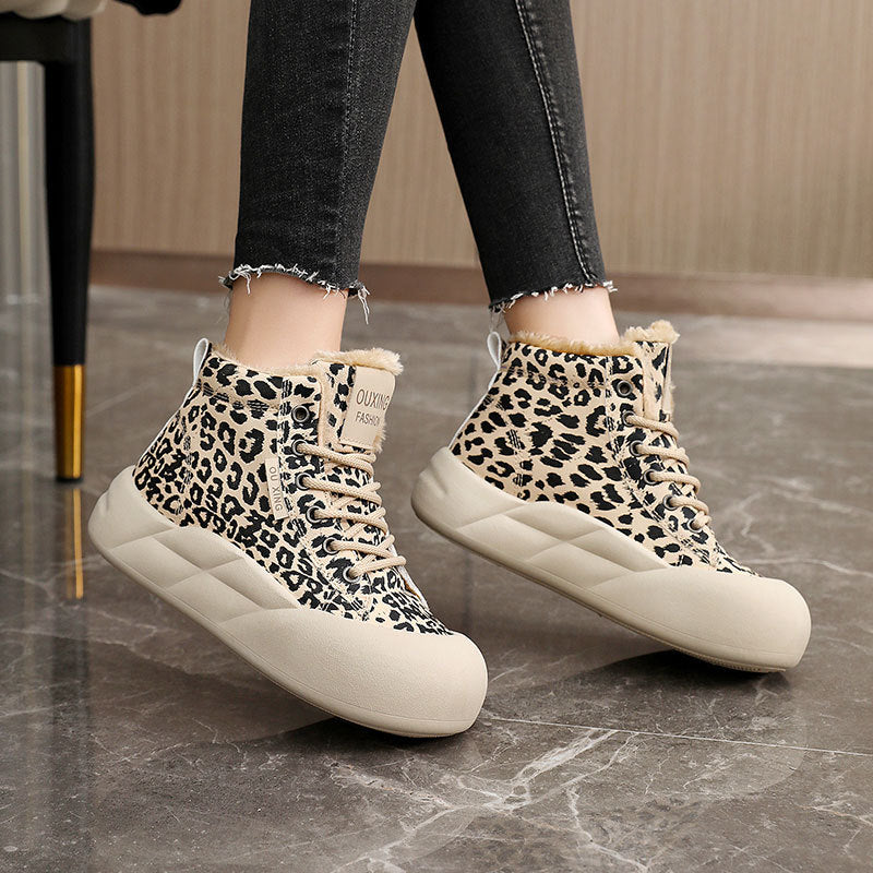 Damen modische High-Top Sneakers mit kuscheligem Innenfutter R&B