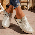 Damen Komfortable Clogs mit modischem Flecht-Design EB