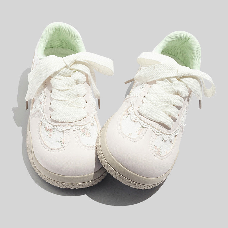Damen Sneakers mit floralem Design und atmungsaktiver Mesh-Oberfläche R&B