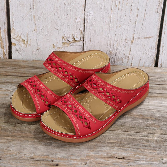 Damen Komfortable Sandalen mit dekorativem Riemendesign und gepolsterter Innensohle R&B