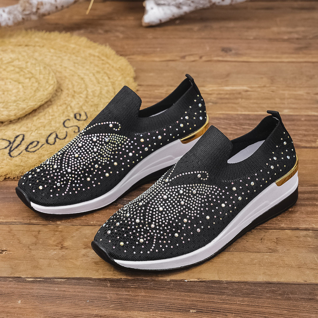 Damen Glamouröse Sneaker mit funkelnden Strassdetails R&B