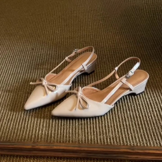 Damen elegante Slingback-Pumps mit dekorativem Schleifenakzent R&B
