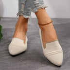 Damen Elegante Slipper mit spitzem Zehenbereich und geschmackvollem Kontrast-Riemen R&B