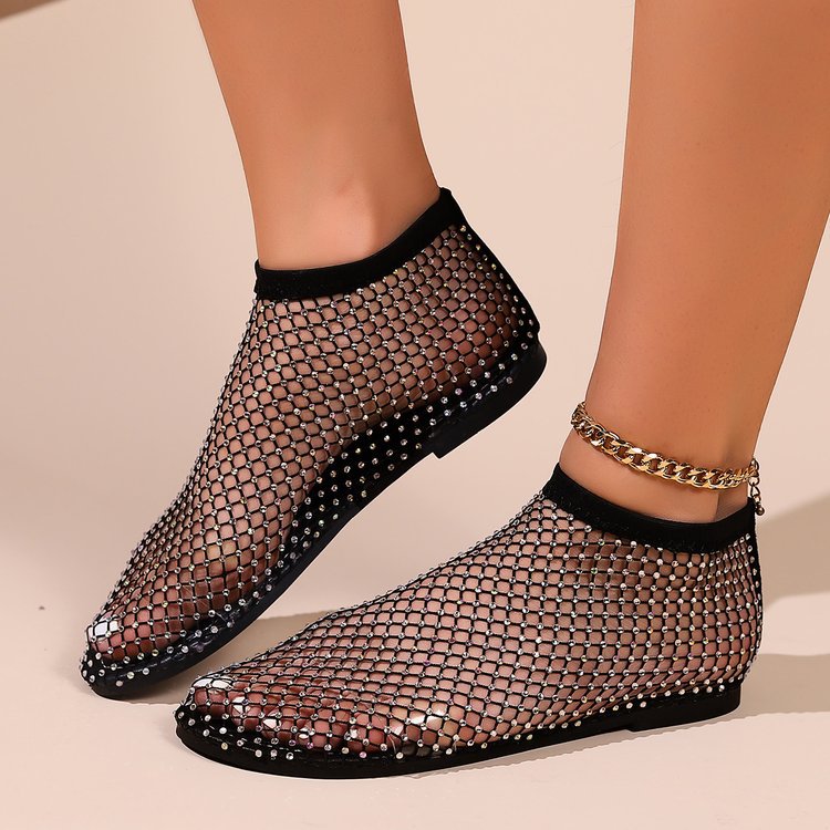 Damen Netzsandalen mit funkelnden Applikationen und elastischem Knöchelbereich R&B