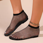 Damen Mesh-Sneaker mit glitzernden Perlenakzenten und flexibler Sohle R&B