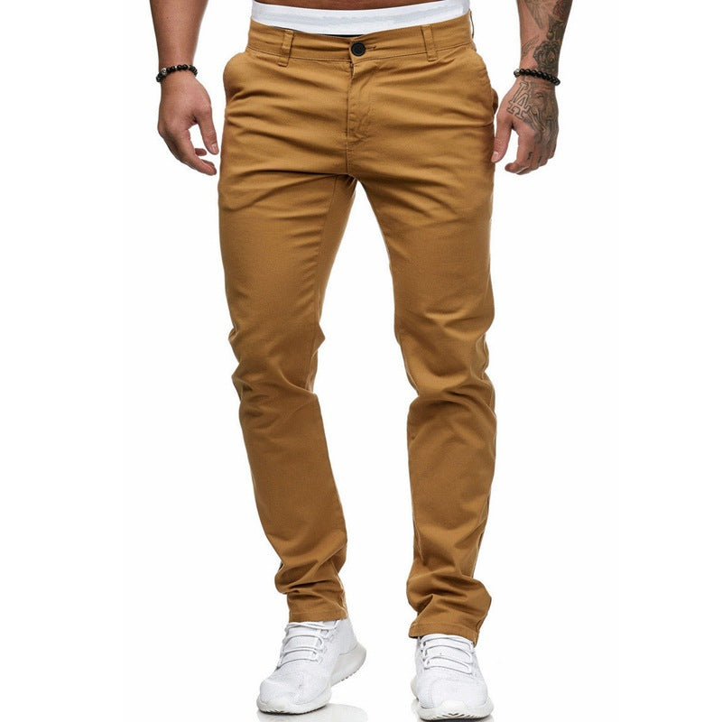 Herren Slim-Fit Chinohosen mit elastischem Bund und praktischen Taschen R&B