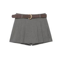 Damen elegante Shorts mit dekorativem Gürtel R&B