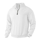 Herren nan Strickpullover mit kurzem Reißverschluss und Zopfmuster R&B