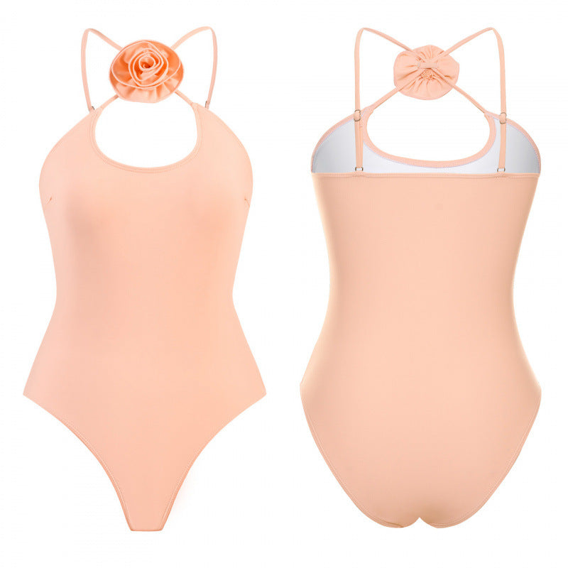Damen Einteiler Badeanzug mit floralem Dekor und keyhole Ausschnitt R&B