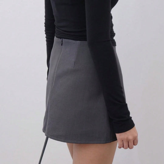 Damen modischer Minirock mit eleganter Knopfleiste R&B