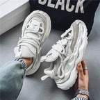 Damen sportliche Mesh-Sneaker mit innovativem Schnürsystem und dämpfender Sohle R&B