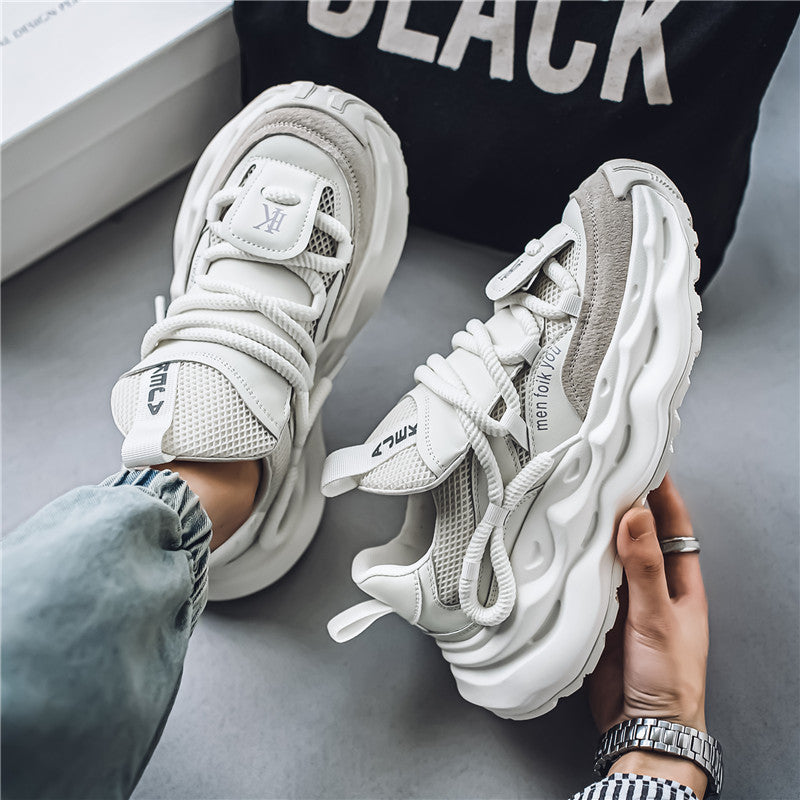 Damen sportliche Mesh-Sneaker mit innovativem Schnürsystem und dämpfender Sohle R&B