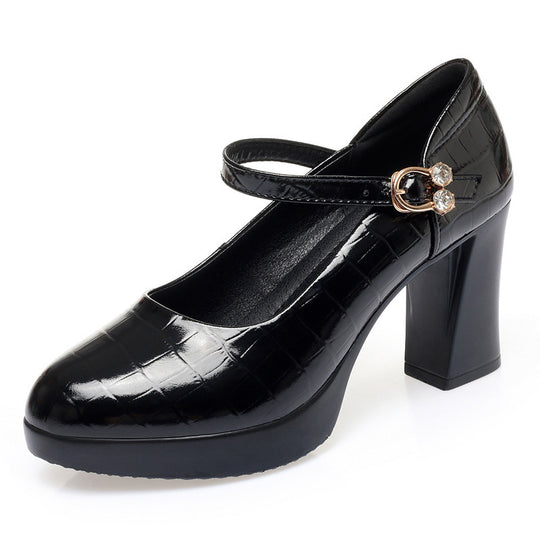 Damen Mary Jane Pumps mit Riemchen und elegantem Blockabsatz R&B