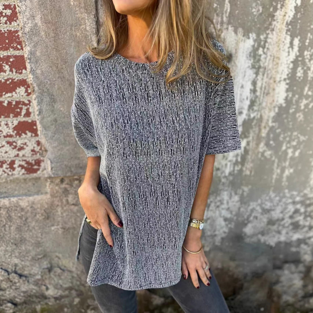 Damen Oversized T-Shirt mit Glitzersteinchen und lässigem Schnitt R&B