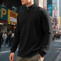 Herren bequemer Fleece-Hoodie mit hohem Kragen und praktischem Reißverschluss R&B