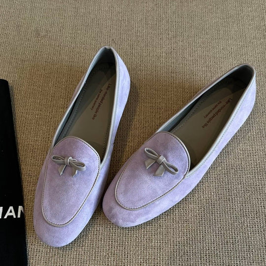 Damen Mokassins mit raffinierten Schleifenapplikationen und weichem Veloursleder R&B