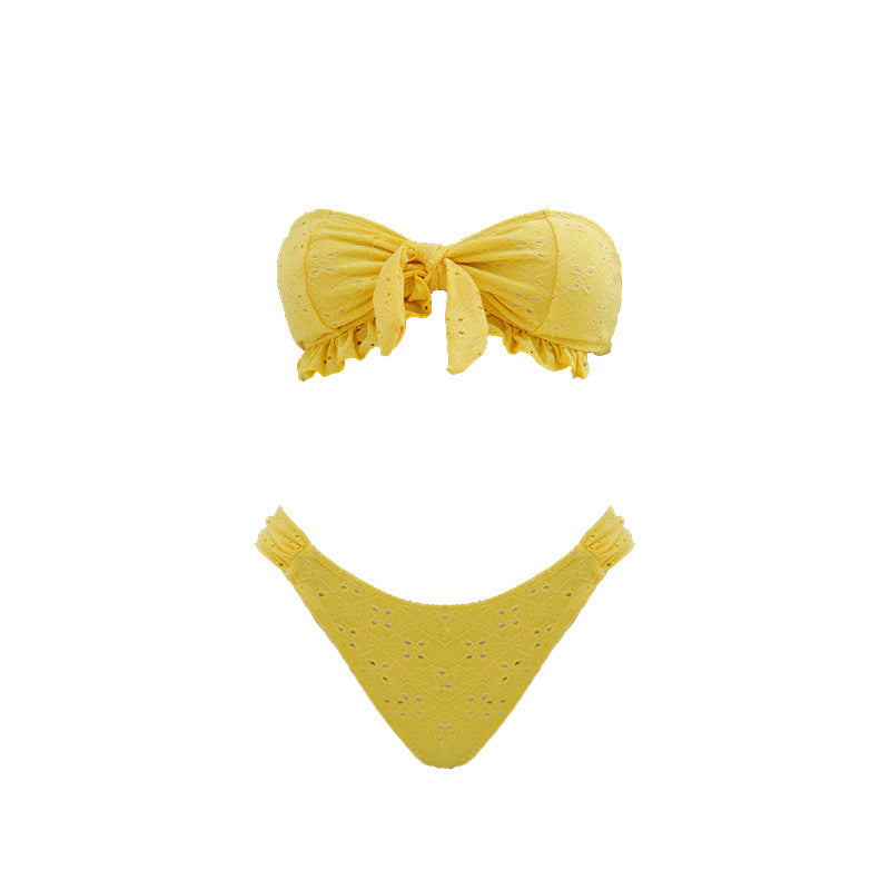 Damen Bandeau-Bikini mit verspieltem Rüschendesign R&B
