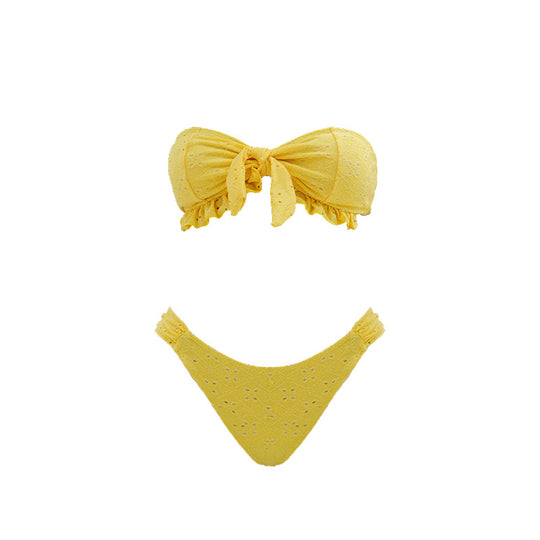 Damen Bandeau-Bikini mit verspieltem Rüschendesign R&B