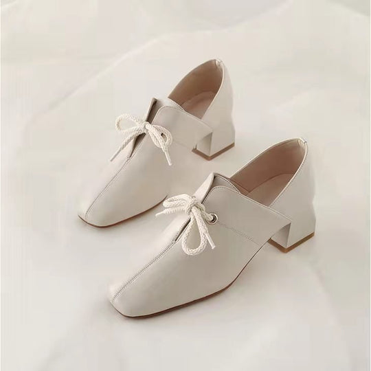 Damen elegante Schnürschuhe mit eckiger Zehenpartie und modischem Absatz R&B