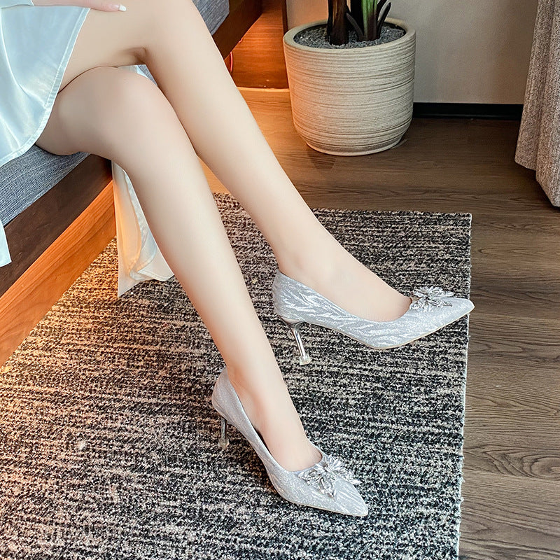 Damen Elegante High Heels mit funkelndem Schmuckdetail R&B