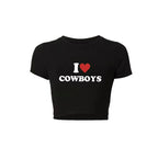 Damen figurbetontes Kurzarm-T-Shirt mit verspieltem Aufdruck R&B