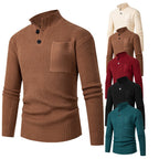 Herren Hochwertiger Pullover mit Modalmuster und Brusttasche R&B
