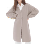 Damen Elegante Strickjacke mit Knopf und V-Ausschnitt R&B