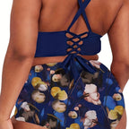 Damen Zweiteiliges Badeoutfit mit lässigem Wickelrock R&B