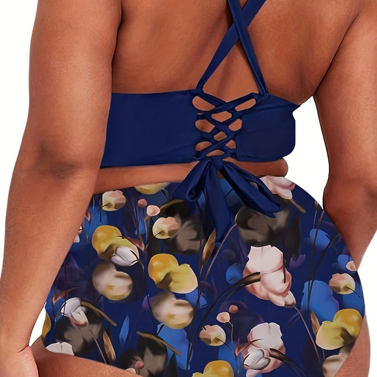 Damen Zweiteiliges Badeoutfit mit lässigem Wickelrock R&B