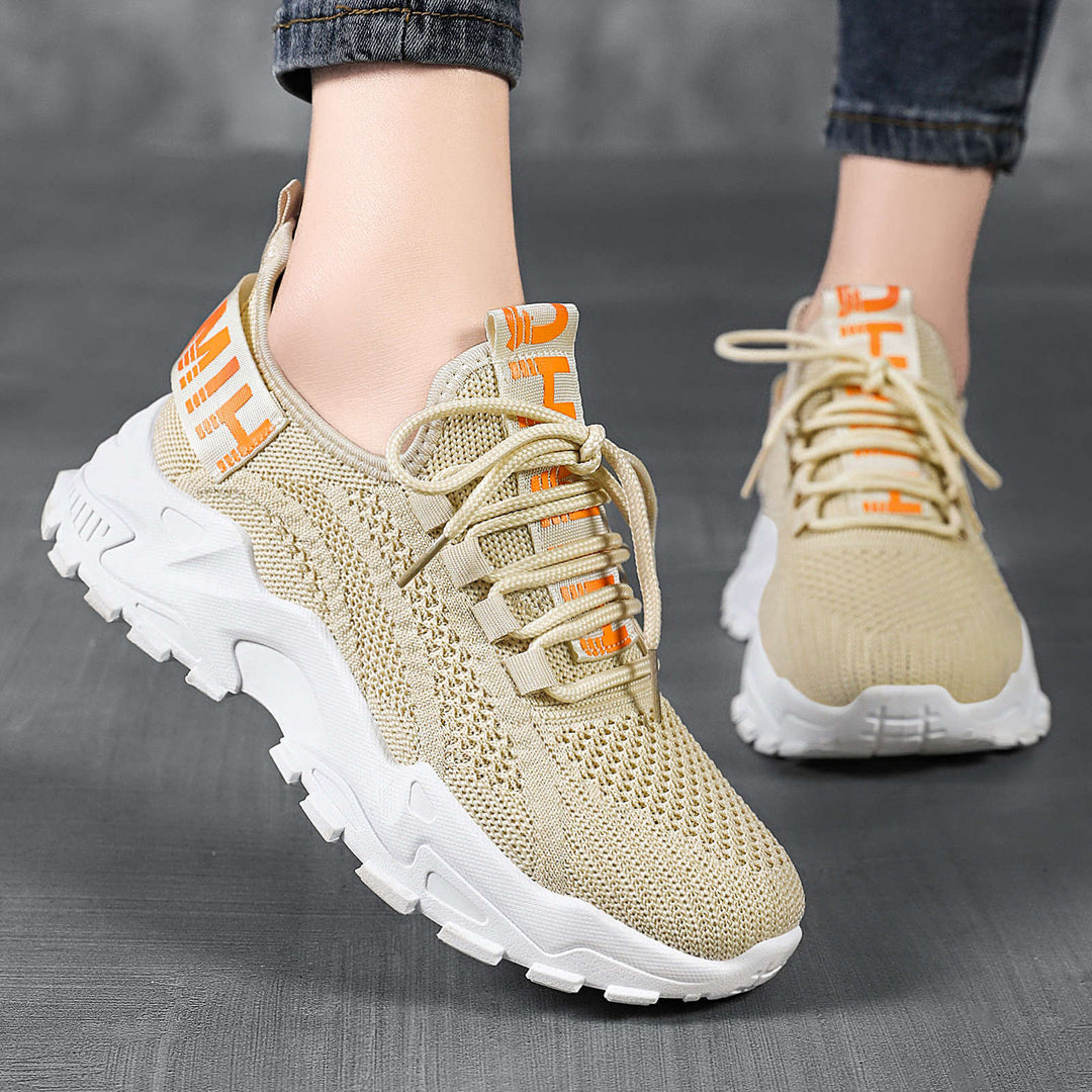 Damen Sportliche Sneaker mit atmungsaktiver Mesh-Oberfläche und Federungssystem R&B