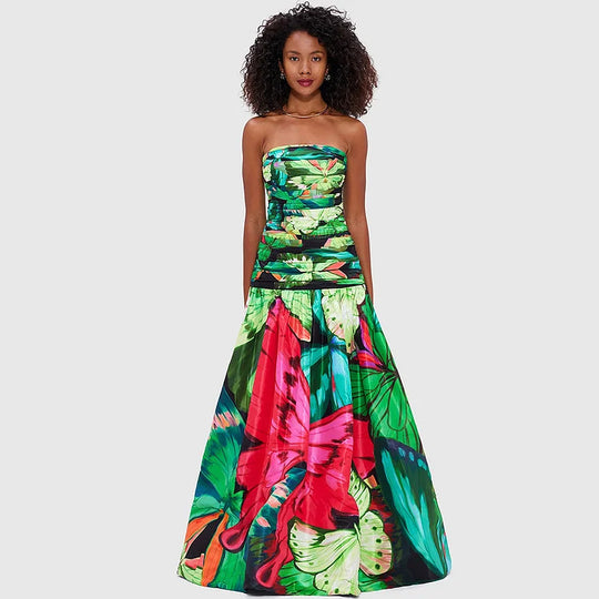 Damen Floral Druck Einteiler-Badeanzug R&B