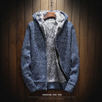 Herren kuschelige Kapuzenjacke mit weichem Innenfutter und seitlichen Eingrifftaschen R&B