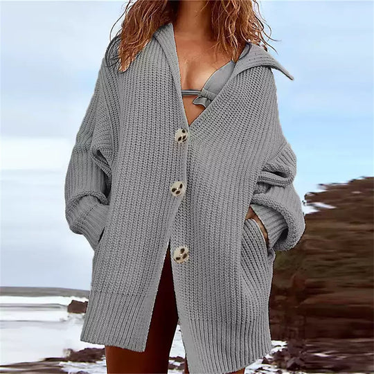 Damen Strickjacke mit eleganter Knopfakzentuierung und lässigem Schnitt R&B
