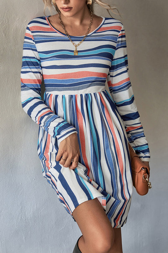 Damen Freizeitkleid mit schickem Streifenmuster und taillierter Passform R&B