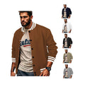 Herren Sportswear-Bomberjacke mit strukturiertem Design und Kontraststreifen R&B
