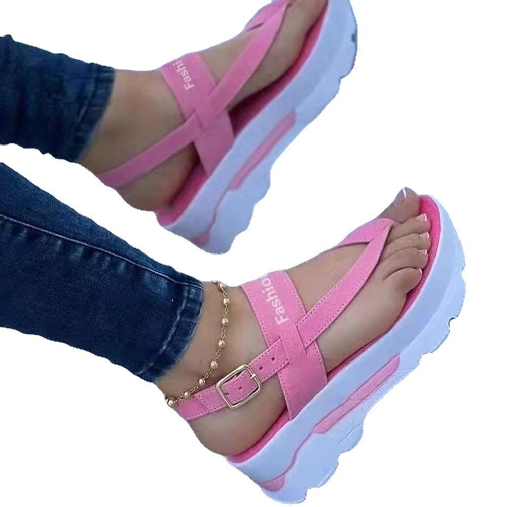 Damen modische Plateau-Sandalen mit verstellbarem Riemen R&B