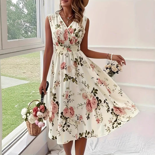Damen Verspieltes A-Linien Kleid mit floralen Details R&B