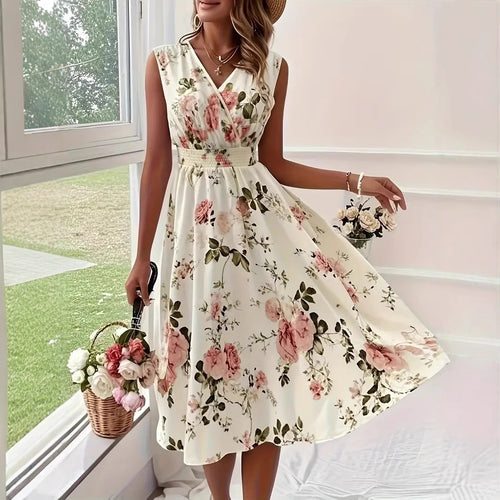 Damen Verspieltes A-Linien Kleid mit floralen Details R&B
