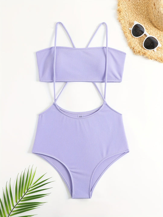 Damen Sportlicher Hochgeschnittener Bikini R&B