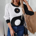 Damen modischer Pullover mit Yin-Yang-Motiv