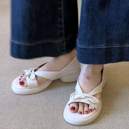 Damen Komfortable Slingback-Schuhe mit zierlichem Schleifendetail R&B