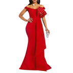 Damen Elegantes Abendkleid mit floralem Oberteil und schwingendem Saum R&B