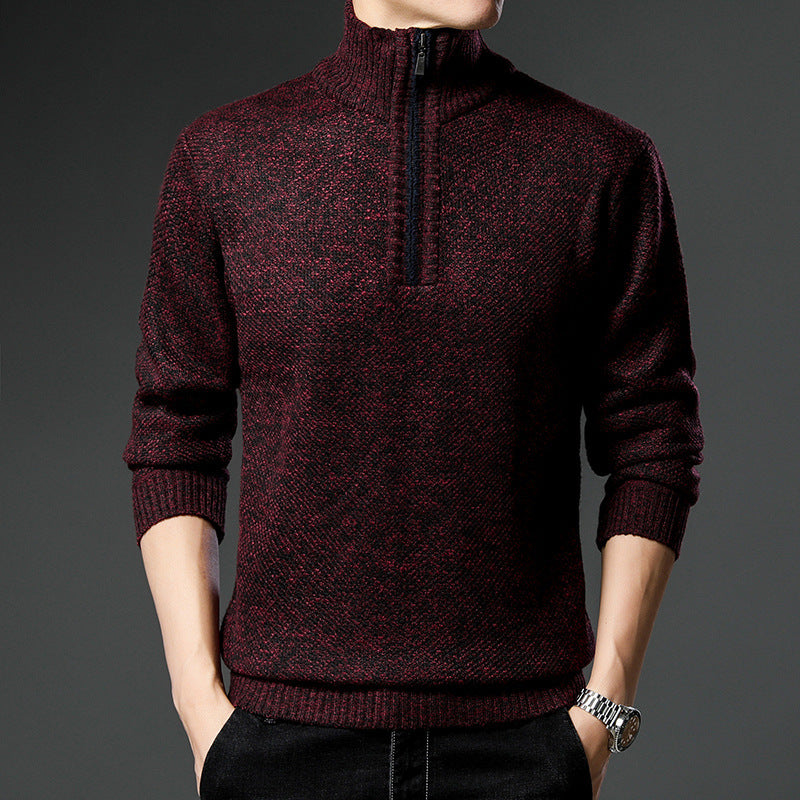 Herren modischer Pullover mit halb hochschließendem Reißverschluss und strukturiertem Design R&B