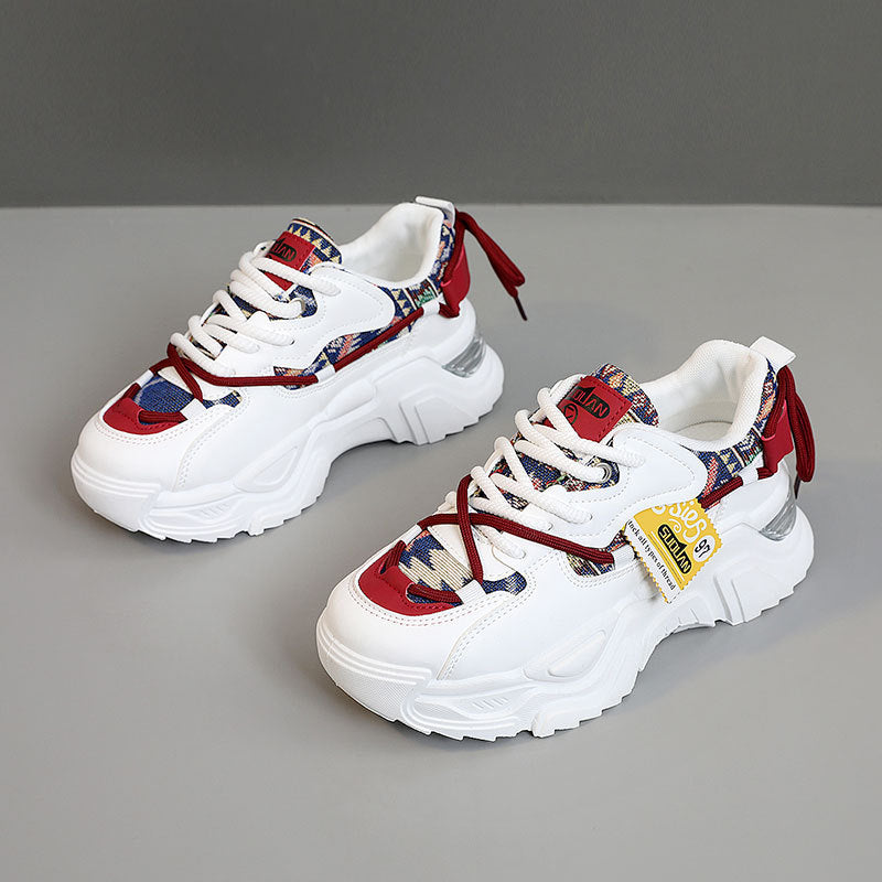 Damen Sportliche Chunky Sneakers mit exklusivem Mustermix und strapazierfähigem Obermaterial R&B