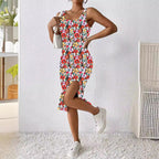Damen Figürliches Maxikleid mit auffälligem Farbdesign R&B