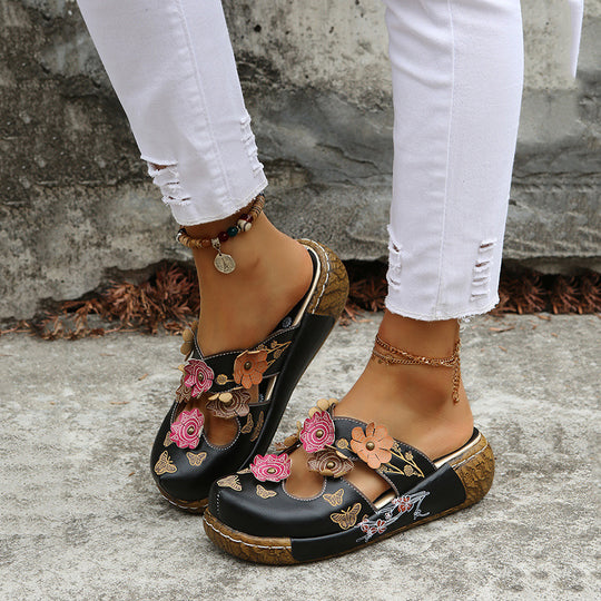 Damen Bequeme Blumensandalen mit ergonomischem Fußbett und modischen Akzenten R&B