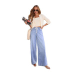 Damen Weite Jeanshose mit elastischem Bund und Kordelzug R&B