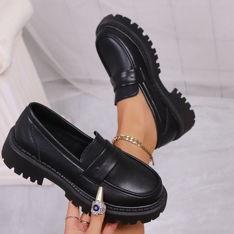 Damen Modische Lacklederschuhe mit robustem Profil R&B