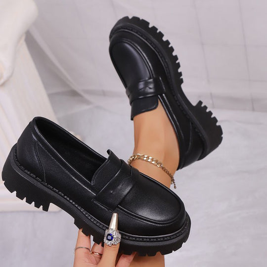 Damen Modische Lacklederschuhe mit robustem Profil R&B