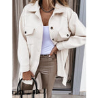 Damen Oversize-Hemdjacke mit praktischen Taschen und modernem Kragen R&B